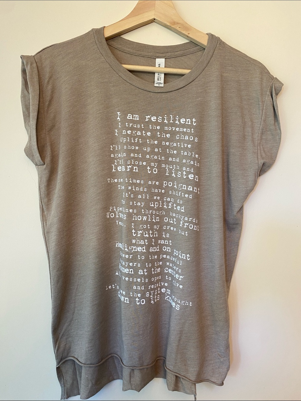 Bella Canvas Taupe Text-Print Short Sleeve Tee